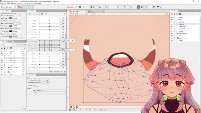 【Live2D Cubism】VTuber Model Mouth Rigging Tutorial (vowels/aeiou, Frown, Smile)
