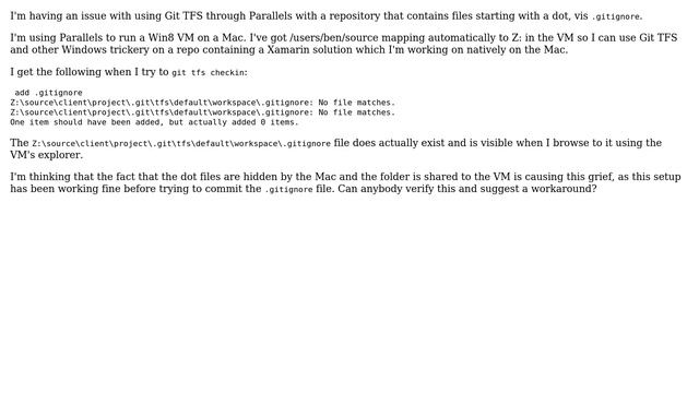 Git TFS issues using .dotfiles through Parallels (2 Solutions!!) смотреть онлайн