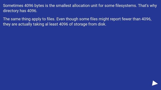 Why is the size of a directory always 4096 bytes in unix? смотреть онлайн