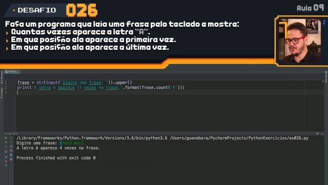Exercício Python #026 - Primeira e última ocorrência de uma string смотреть онлайн