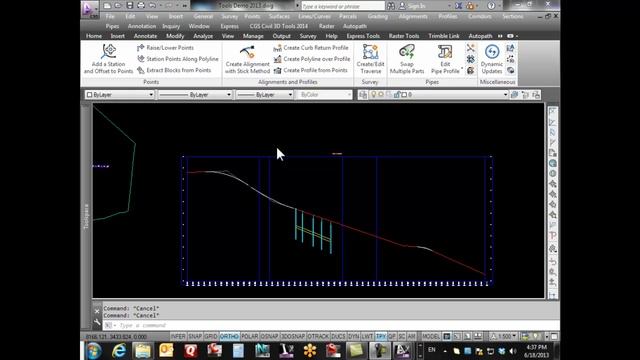CGS Civil 3D Tools - Create Polyline over Profile смотреть онлайн