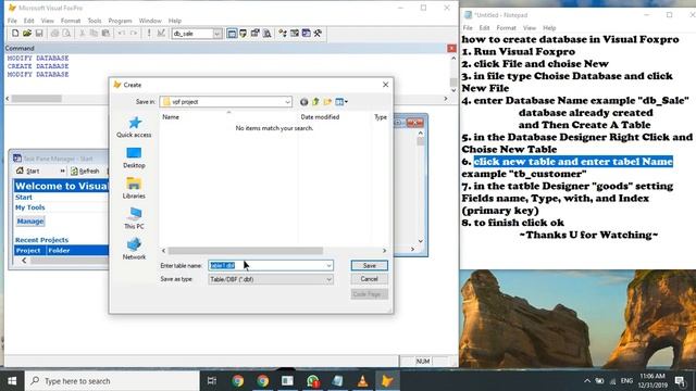 How to create a Database and Table in visual foxpro смотреть онлайн
