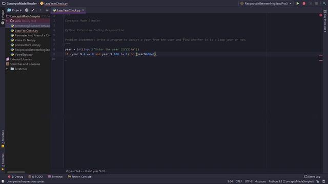 Python : Leap Year or Not : Coding Interview Question смотреть онлайн