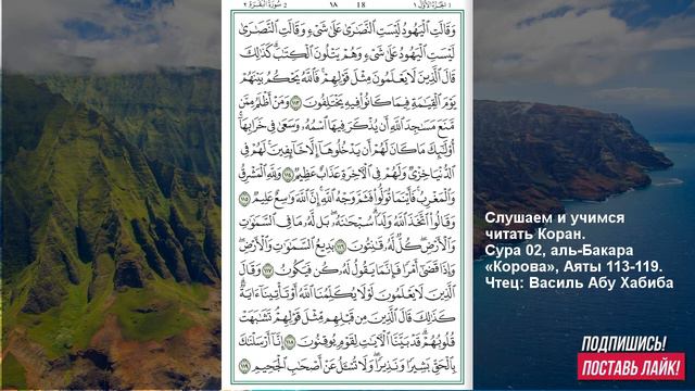 Коран. Сура аль Бакара 113 -119 аят смотреть онлайн