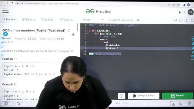 GCD of Two Numbers | School Practice Problem | GeeksforGeeks School смотреть онлайн