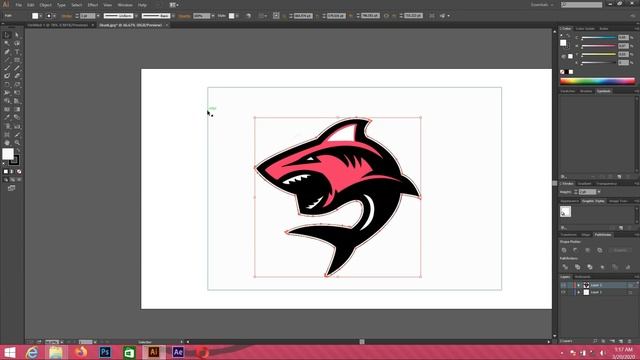 Shark Mascot logo | Shark Logo Using Illustrator | Graphic Designing| Adobe Illustrator Tutorial смотреть онлайн