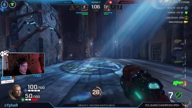 Raisy vs. Cypher (groups, 2nd game, PGL Bucharest) – Quake Champions смотреть онлайн