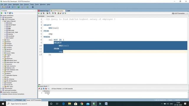 SQL Query to find 2nd or 3rd highest salary of employee || SQL Query Interview Question смотреть онлайн