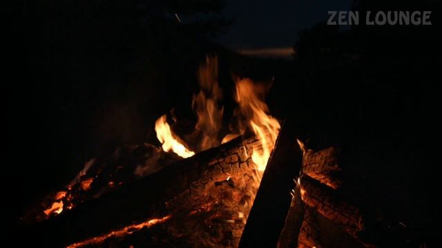 Crackling Campfire Ambience in a Windy Forest | Zen Lounge Nature White Noise - Fire смотреть онлайн