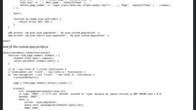 Wordpress: AJAX numerical pagination problem in TwentyFifteen-child theme смотреть онлайн