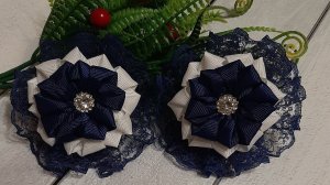 МК. Пышные, не повторимые школьные бантики репсовой ленты 2,5 см. своими руками. Шьются за полчала.