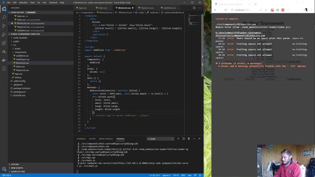 Creating a Poker Tournament Manager app in Vue js, PHP and MSSQL: Part 004a смотреть онлайн