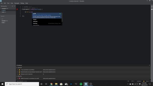 jQuery integration with brackets смотреть онлайн