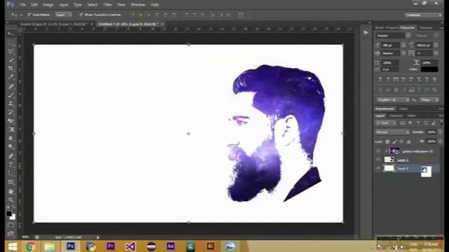 galaxy face logo Photoshop - Cs6 - Photoshop Tutorial смотреть онлайн