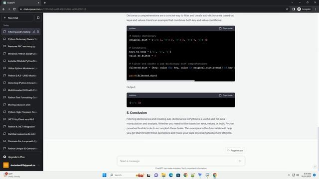 Filtering dictionaries and creating sub dictionaries based on keys values in Python смотреть онлайн