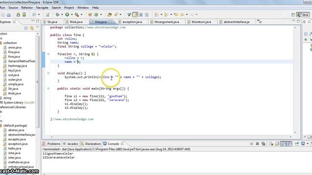 6.Final keyword in Java with Example in Tamil смотреть онлайн