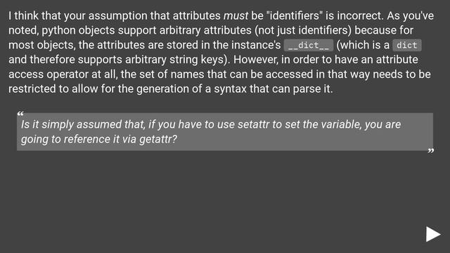 Reason for allowing Special Characters in Python Attributes смотреть онлайн