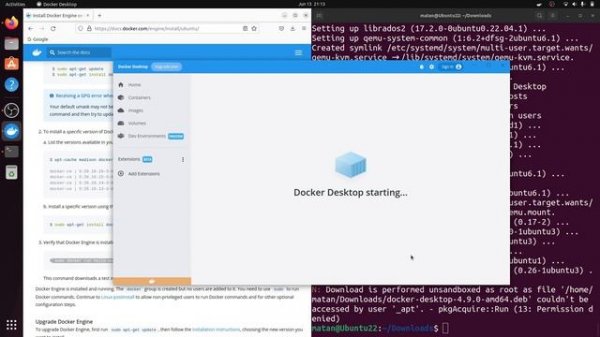Docker Desktop installation on Ubuntu 22.04