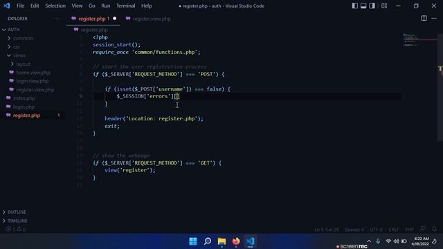 Login & Register System in PHP - Validating our registration form смотреть онлайн