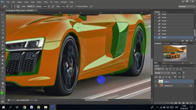 Как в Photoshop CS6 сменить цвет автомобиля смотреть онлайн