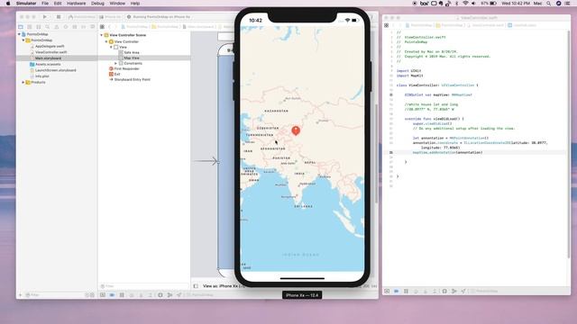 Adding Pins To A Map - iOS MapKit Swift 5 Xcode Tutorial смотреть онлайн