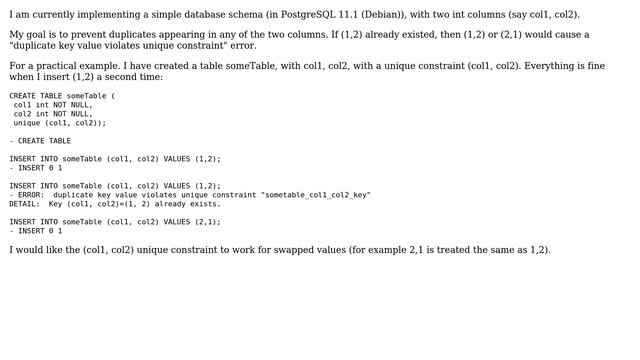 Databases: Preventing duplication on a Postgres table with 2 columns (2 Solutions!!) смотреть онлайн