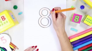 Цифра 8. Вивчаємо цифру вісім, розвиваюче відео. Вчимо цифри