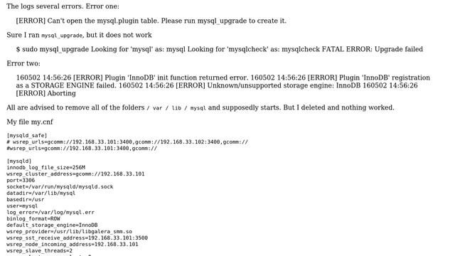 Percona XtraDB Cluster 5.6 does not start смотреть онлайн