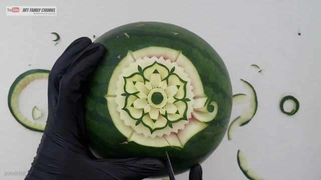 HOW TO CARVE WATERMELON ● watermelon art carving ● TUTORIAL making fruit carvings ● AFC1819 смотреть онлайн
