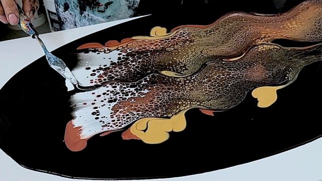 Liquid Gold and Bronze + Lacing and Cells GALORE!! ~ Swipe w/ Australian Floetrol ~ Acrylic Pouring смотреть онлайн