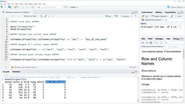 How to Rename a Column Name in R | 3 Examples to Change Colnames of a Data Frame смотреть онлайн