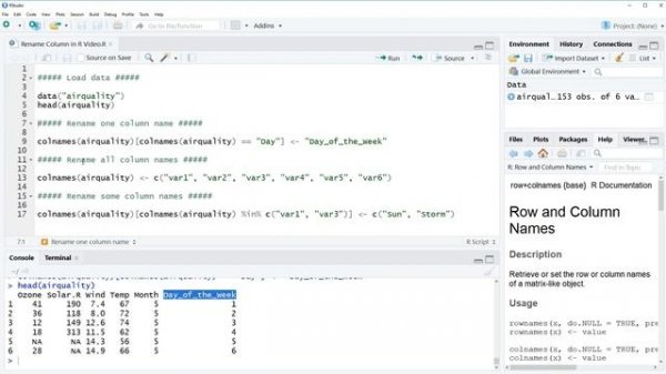 How to Rename a Column Name in R | 3 Examples to Change Colnames of a Data Frame