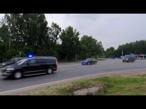 кортеж президента Путина в Кемерово