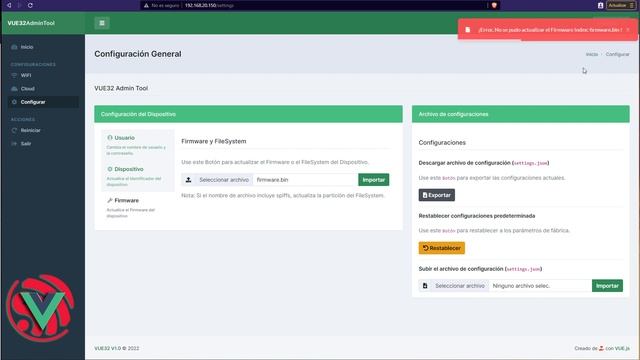 (VUE32 Admin Tool) intro Servidor Web VUE.js 3 dentro del microcontrolador ESP32 Cursos Udemy смотреть онлайн