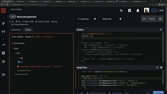 Codewars 7 kyu Band Name Generator Javascript смотреть онлайн