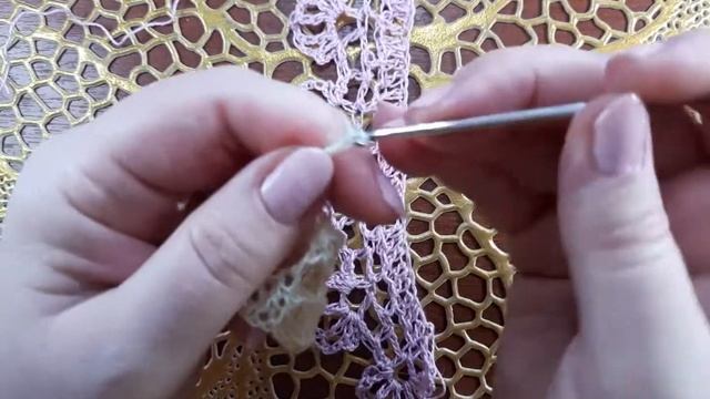 Красивая ажурная кайма крючком. смотреть онлайн