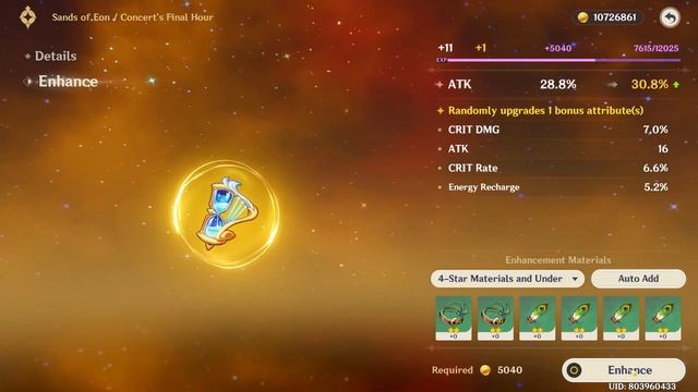 Roll Artifact #9 - Failing Again: I Am Trying To Upgrade An Artifact To +40 CV