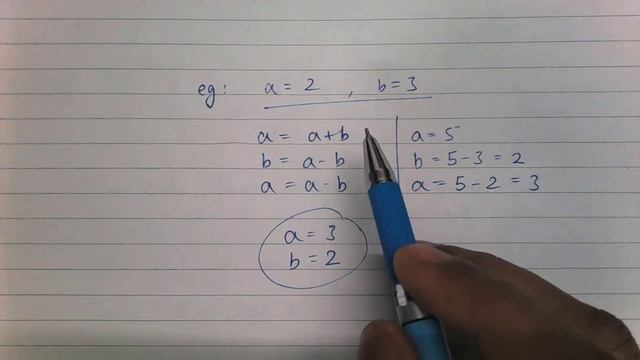 Swapping without using temporary variable | Java Program & Explanation смотреть онлайн