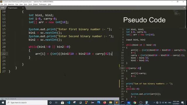 Adding Two Binary Numbers in Java- Hindi | Two binary numbers addition in java смотреть онлайн