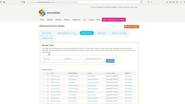 Admin Panel - Advanced Forums Plugin смотреть онлайн