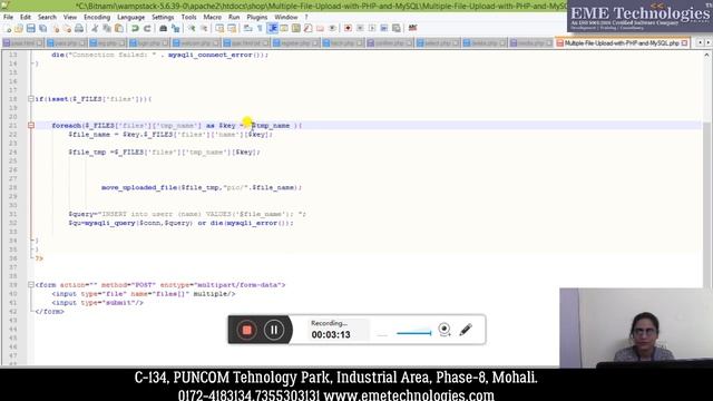 MySQLi Upload Query for multiple files in Core PHP смотреть онлайн