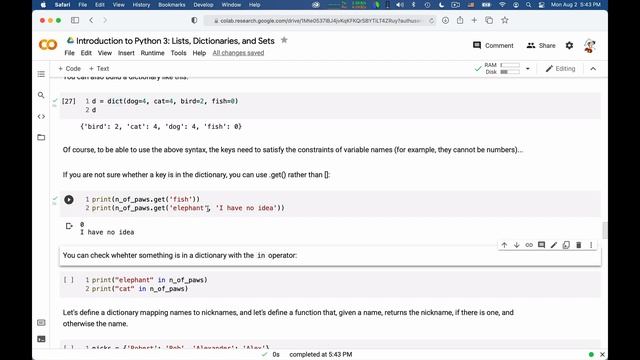 Lists Dictionaries and Sets смотреть онлайн