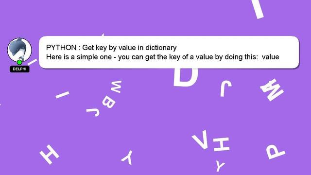 PYTHON : Get key by value in dictionary смотреть онлайн