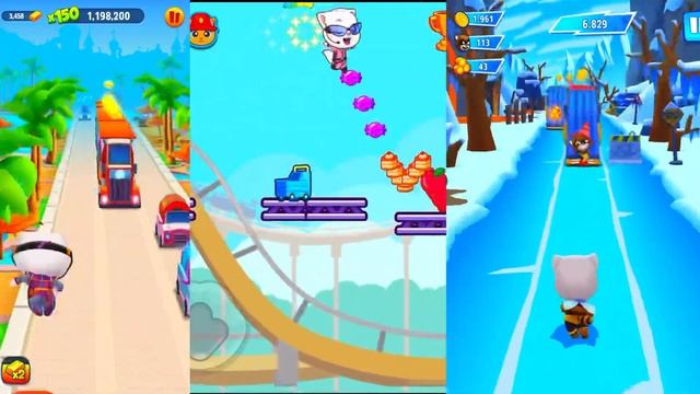 Tom Gold Run VS Tom Candy Run VS Tom Hero Dash: Кибер Анжела VS Агент Анжела VS Королева Пчёл смотреть онлайн