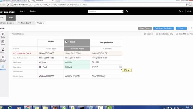 Informatica Data Director - IDD - How to Match and Merge record in IDD смотреть онлайн