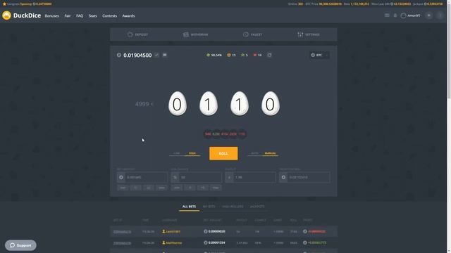 COOL DICE WINS BY AMORTTY | DuckDice Crypto Dice Game смотреть онлайн