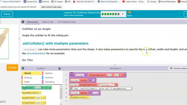 Code.org Lesson 19 Collision Detection смотреть онлайн