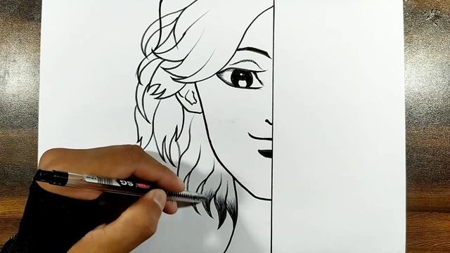 How to draw girl wearing mask || step by step girl half face drawing || easy to draw смотреть онлайн