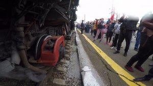 Поезд победы на СвЖД. Вид с паровоза.