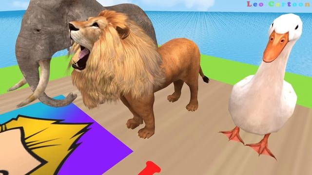 Long Slide Game With Elephant Gorilla Cat Sheep Bear - Animal Animation - Funny Сartoon смотреть онлайн
